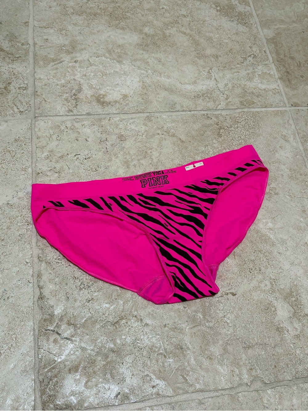 RARE VS PINK YOGA PANTIES HOT PINK ZEBRA